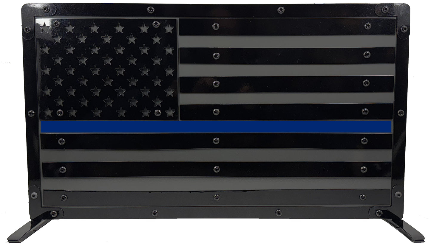 Heavy Duty Metal U.S. Flag "Black Out"