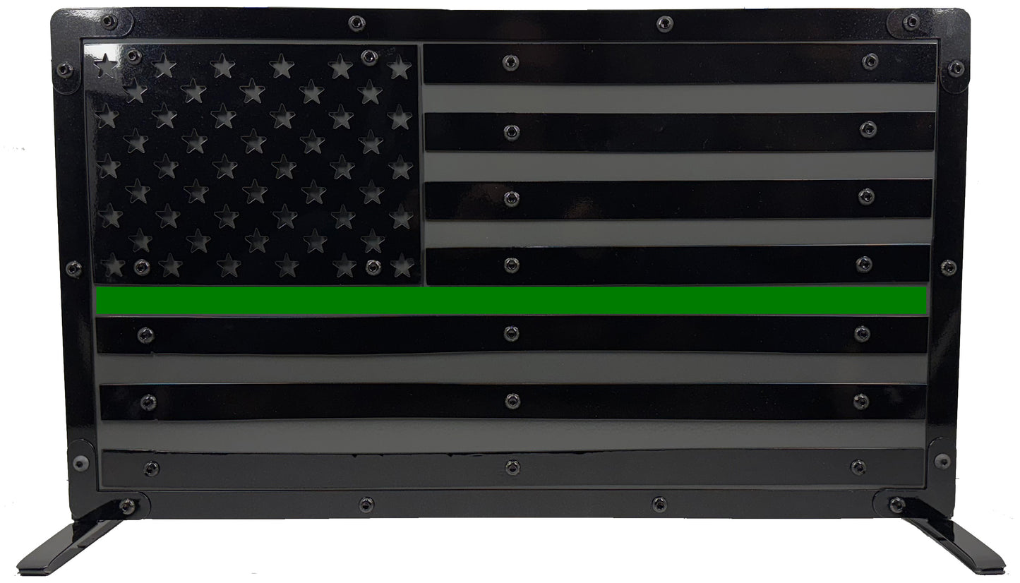 Heavy Duty Metal U.S. Flag "Black Out"