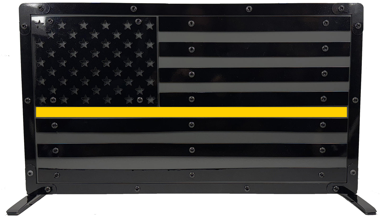 Heavy Duty Metal U.S. Flag "Black Out"