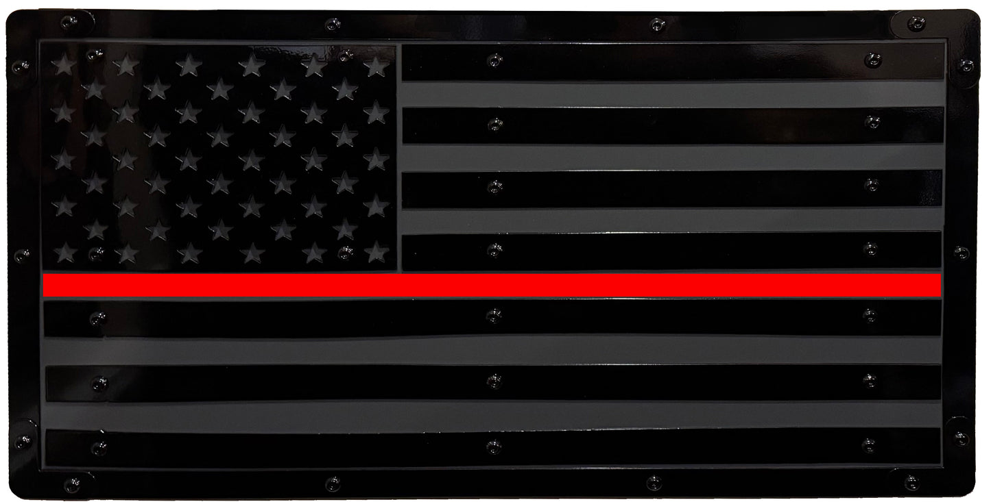 Heavy Duty Metal U.S. Flag "Black Out"