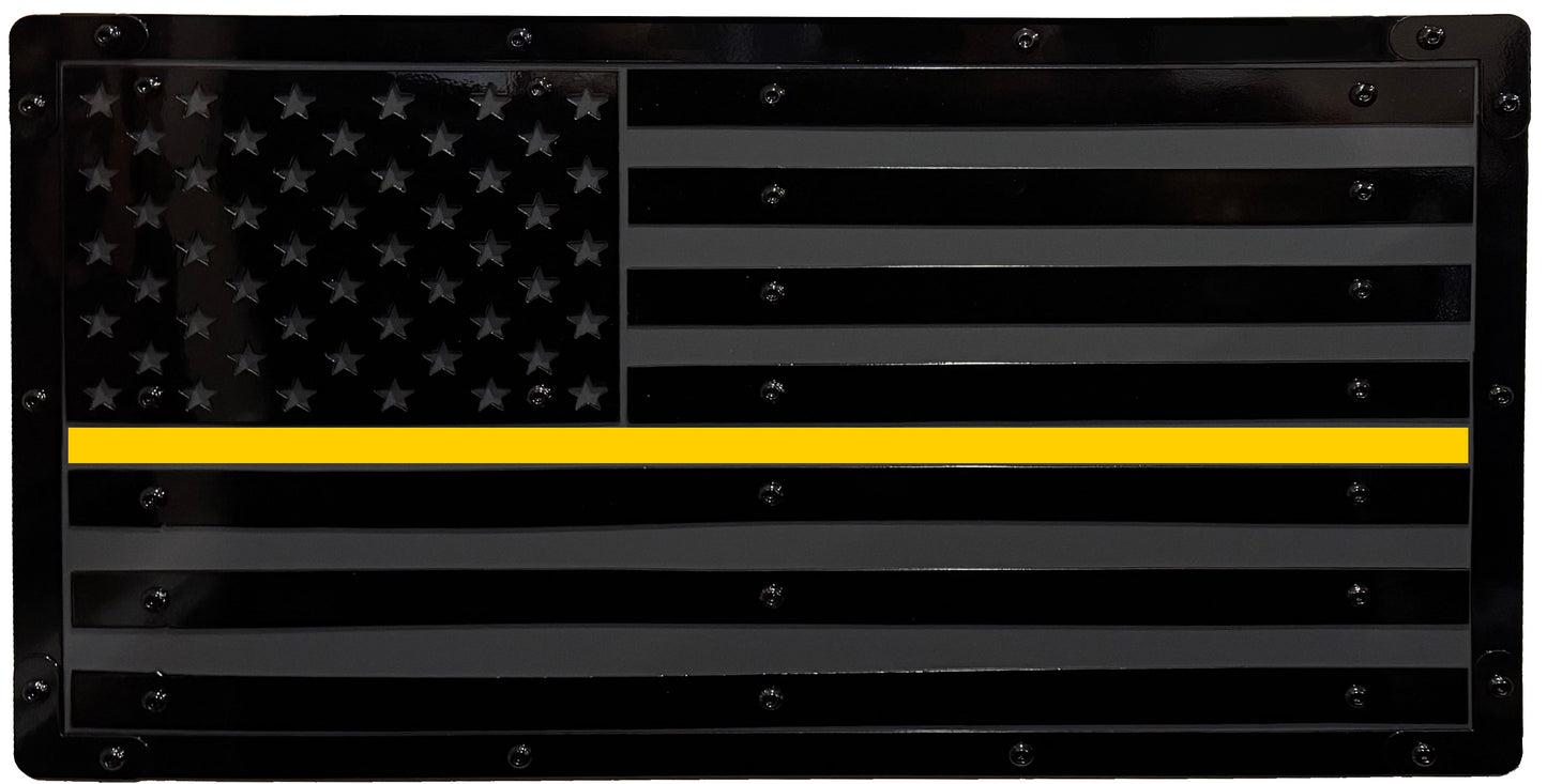 Heavy Duty Metal U.S. Flag "Black Out"
