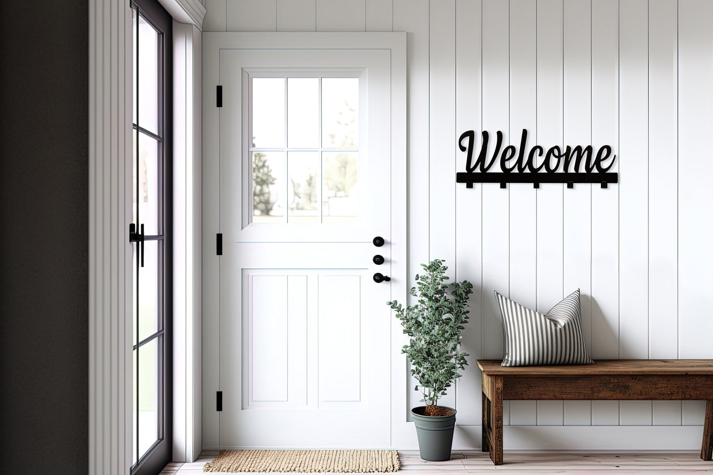 "Welcome" Coat Rack