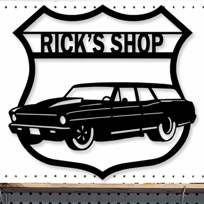 Custom Hot Rod Car Sign - Wall Art