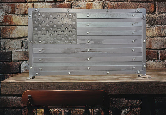 Heavy Duty Metal U.S. Flag "Rough Cut"