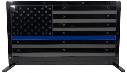 Heavy Duty Metal U.S. Flag "Black Out"