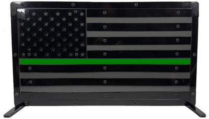 Heavy Duty Metal U.S. Flag "Black Out"