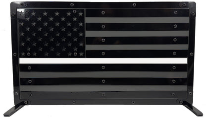 Heavy Duty Metal U.S. Flag "Black Out"