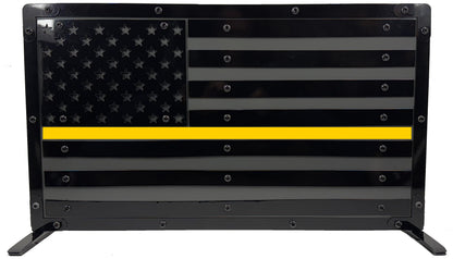 Heavy Duty Metal U.S. Flag "Black Out"
