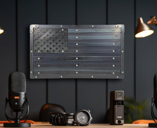 Heavy Duty Metal U.S. Flag "Rough Cut"