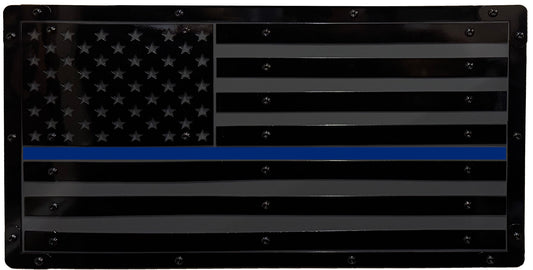Heavy Duty Metal U.S. Flag "Black Out"