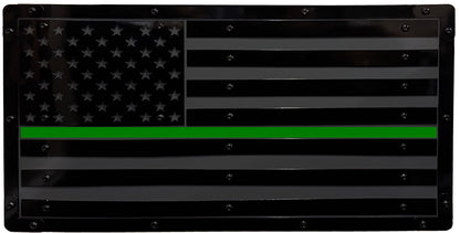 Heavy Duty Metal U.S. Flag "Black Out"