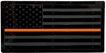 Heavy Duty Metal U.S. Flag "Black Out"