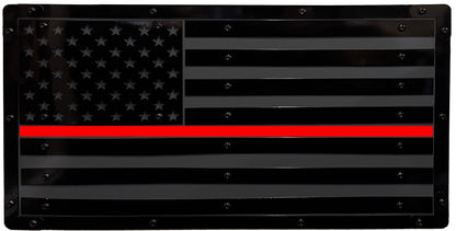 Heavy Duty Metal U.S. Flag "Black Out"