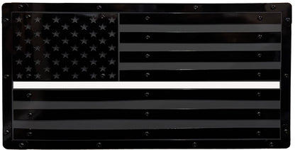 Heavy Duty Metal U.S. Flag "Black Out"