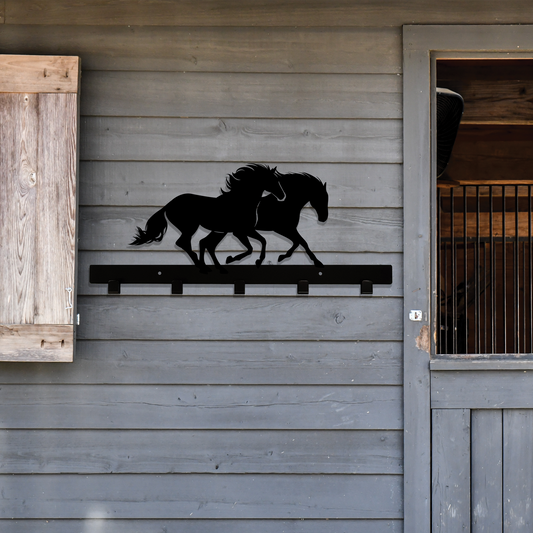 Horses Running - Coat Rack