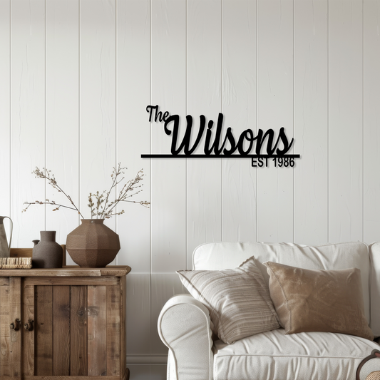 Personalized Metal Established Sign - Wall Art