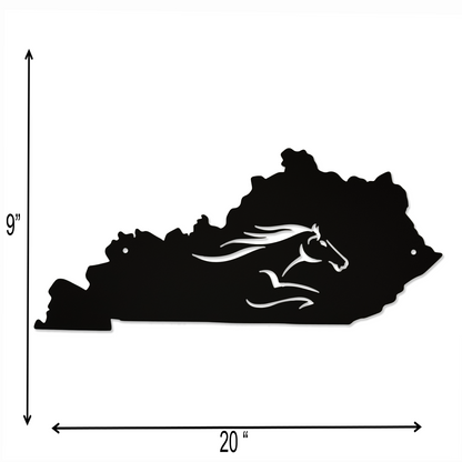 Kentucky State with Running Horse - Wall Art