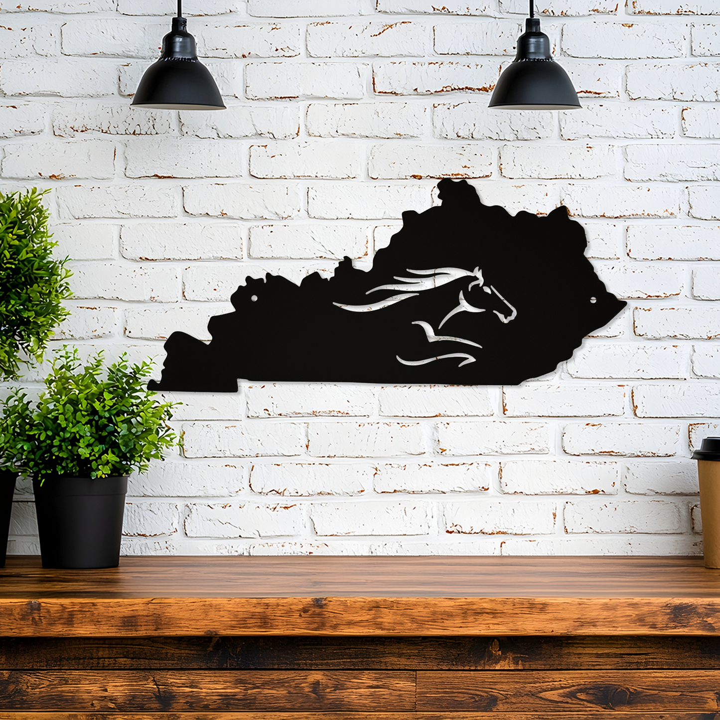 Kentucky State with Running Horse - Wall Art